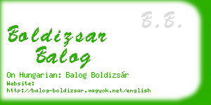 boldizsar balog business card